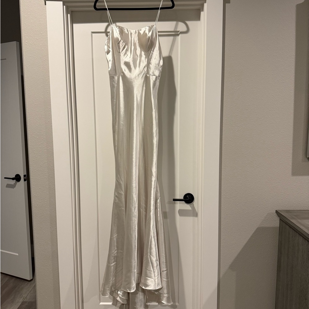 Madison James Ivory Satin Dress